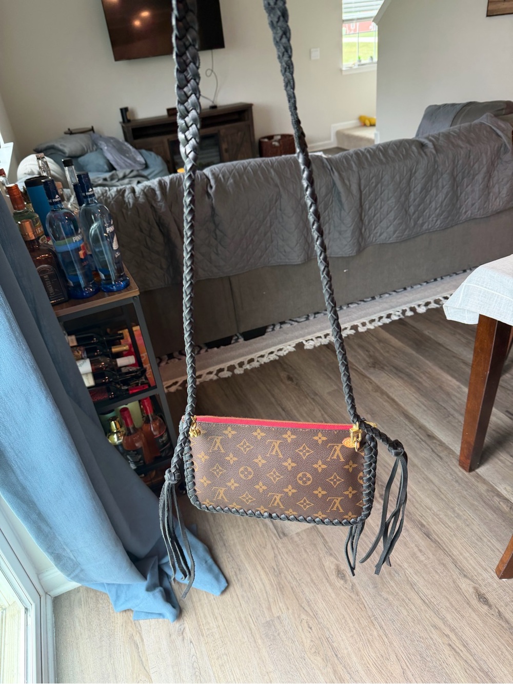 Louis Vuitton Monogram Crossbody with Black Braided Trim and Red Trim - Picture 3 of 9